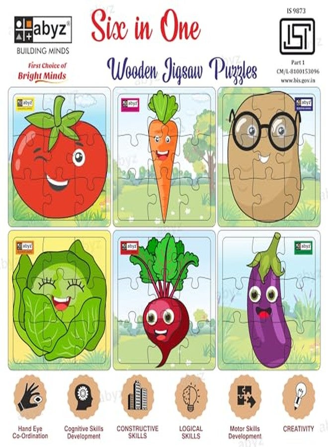 ABYZ Wooden Jigsaw Puzzle - Vegetable Playset for Fun Educational & Little Explorers, 9-Pieces & Pack of 2 Fun Games with Multicolor | Birthday Gift Kids. - Image 4